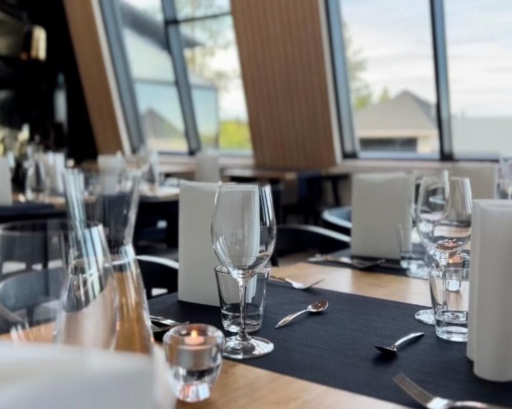 A table set in a restaurant